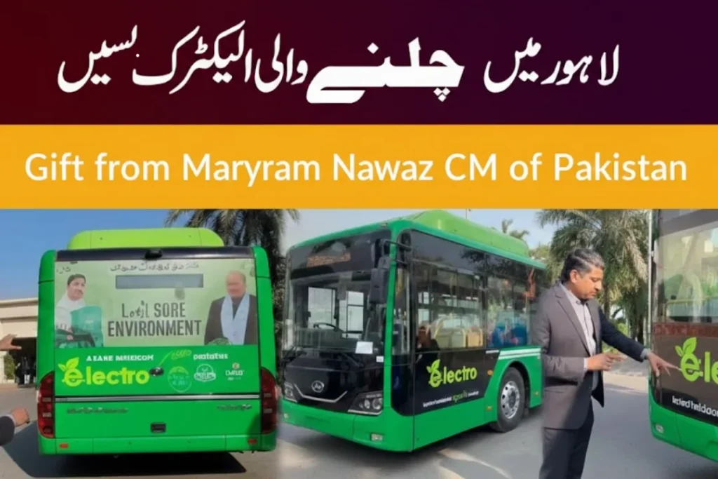 Green Electric bus route in Lahore