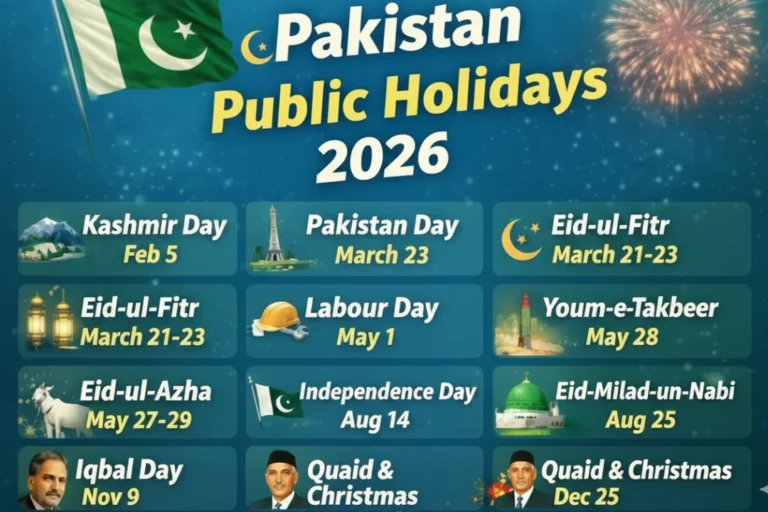 Public Holidays in Pakistan 2026 Announced by the Government