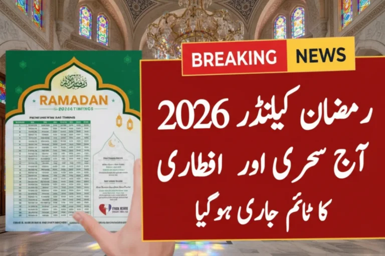 Ramadan 2026 Calendar Pakistan