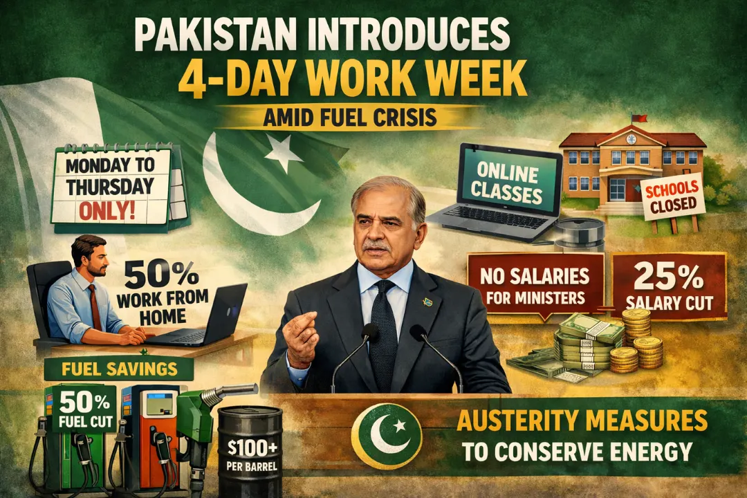 Pakistan Introduces 4 Day Work due to Fuel Crisis