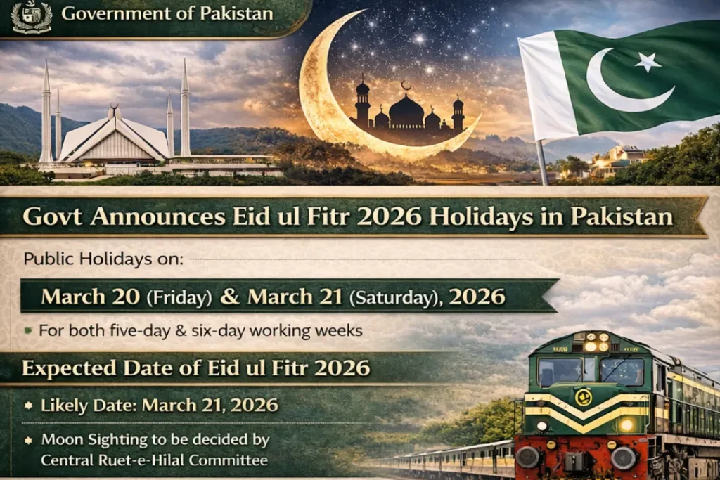 Govt Announces Eid-ul-Fitr 2026 Holidays in Pakistan