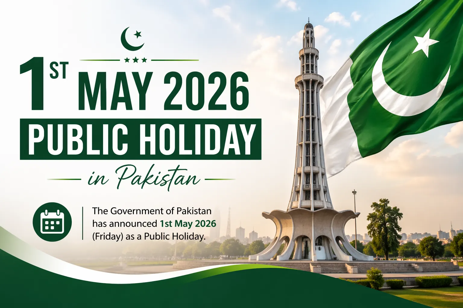 1st May 2026 Public Holiday in Pakistan