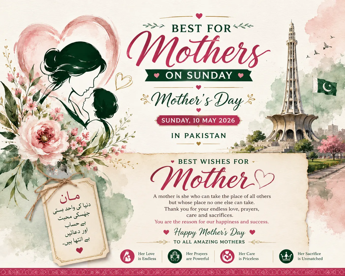 Mother’s Day 2026 in Pakistan 10 May 2026