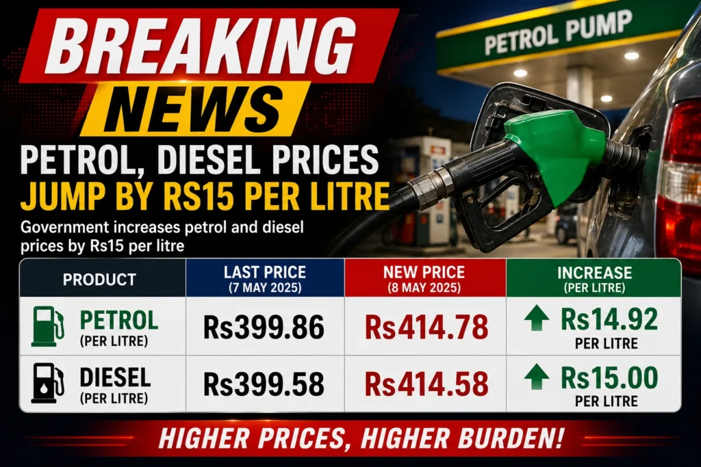 New Petrol and Diesel price increase today 9 May 2026